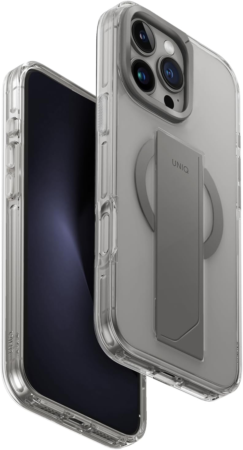 iPhone 16 Pro Max Case, Magnetic Compatible, Heldro Max Clear Protective Case With Integrated FlexGrip Band (Clear)