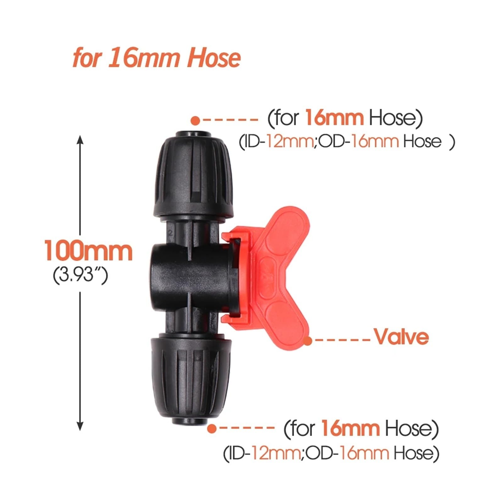 10/20/30 Pezzi 3/4/6 Vie Da 16 Mm A 4/7 Giunto For Tubo Flessibile Con Tappo Di Bloccaggio Tee Connettore For Tubi Irrigazione Giardino 1/2" Raccordi For(16mm Valve,10PCS)