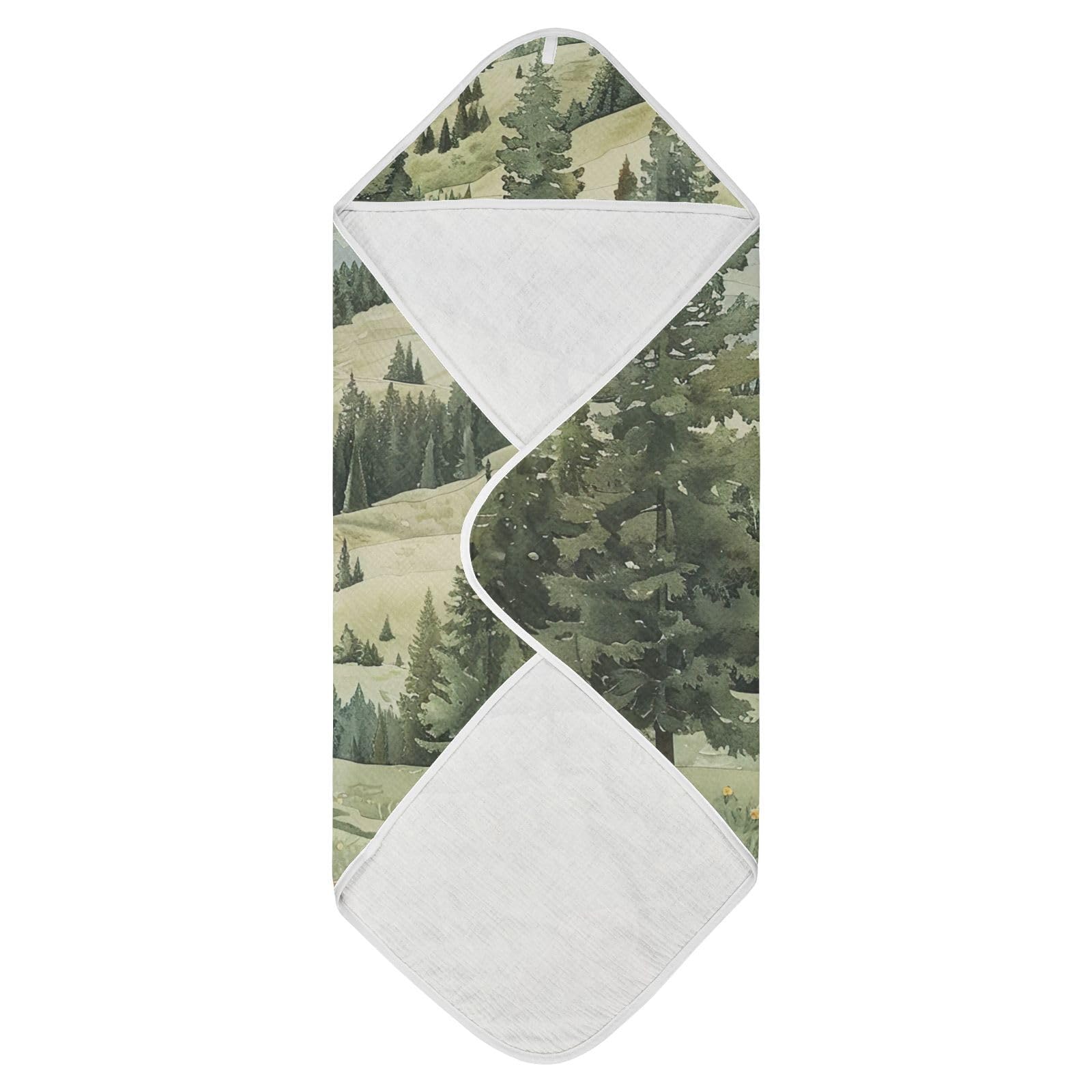 PaChyLuu Green Farm Baby Hooded Towel Soft Cotton Baby Towels Ultra Absorbent Bath Towel for Babies Boys Girls, 30x30 Inch