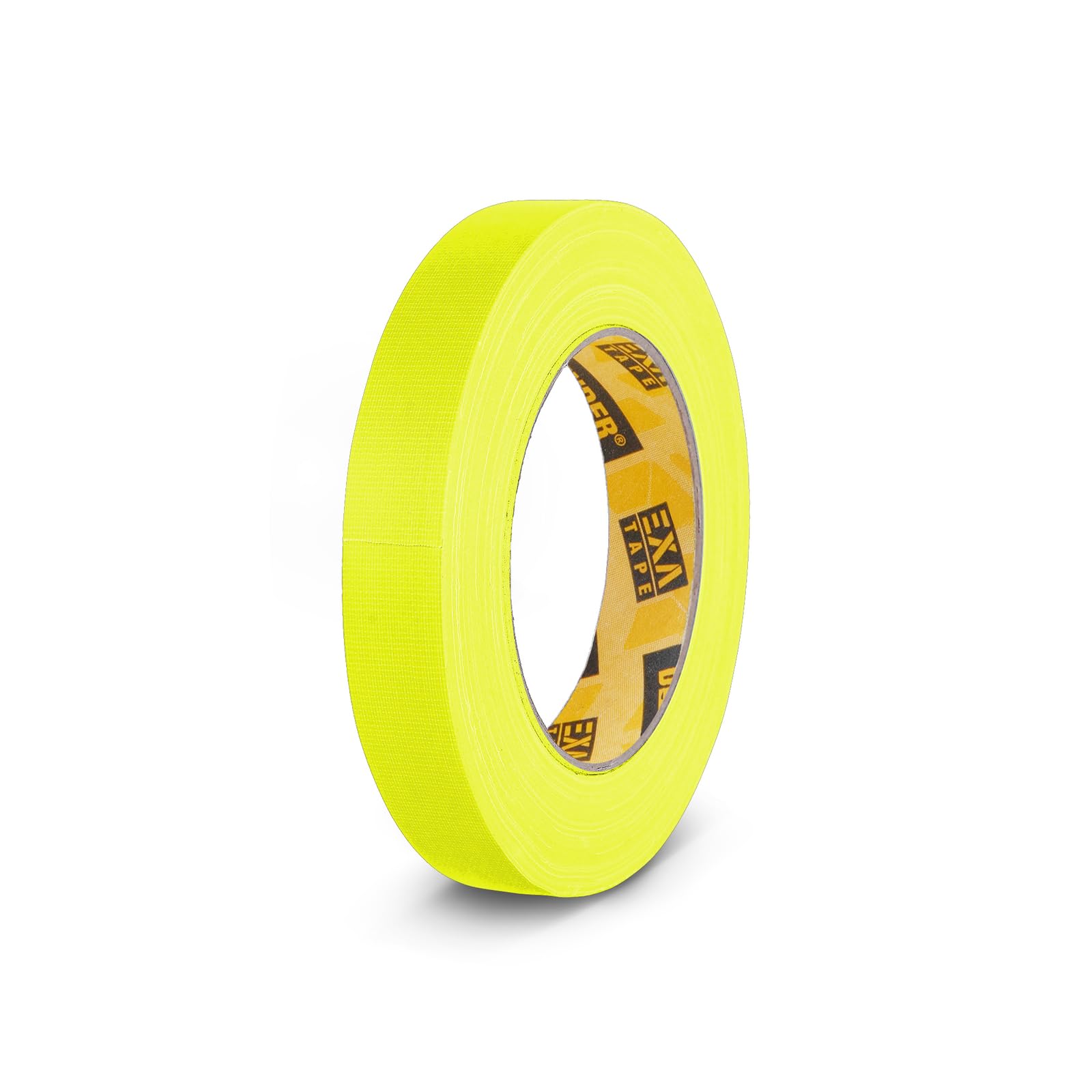 DEFENDER EXA-TAPE gaffer tape – fabric adhesive tape for masking, fastening, and marking, high adhesive strength, tearable by hand, neon look, matt, neon yellow, 19 mm × 25 m