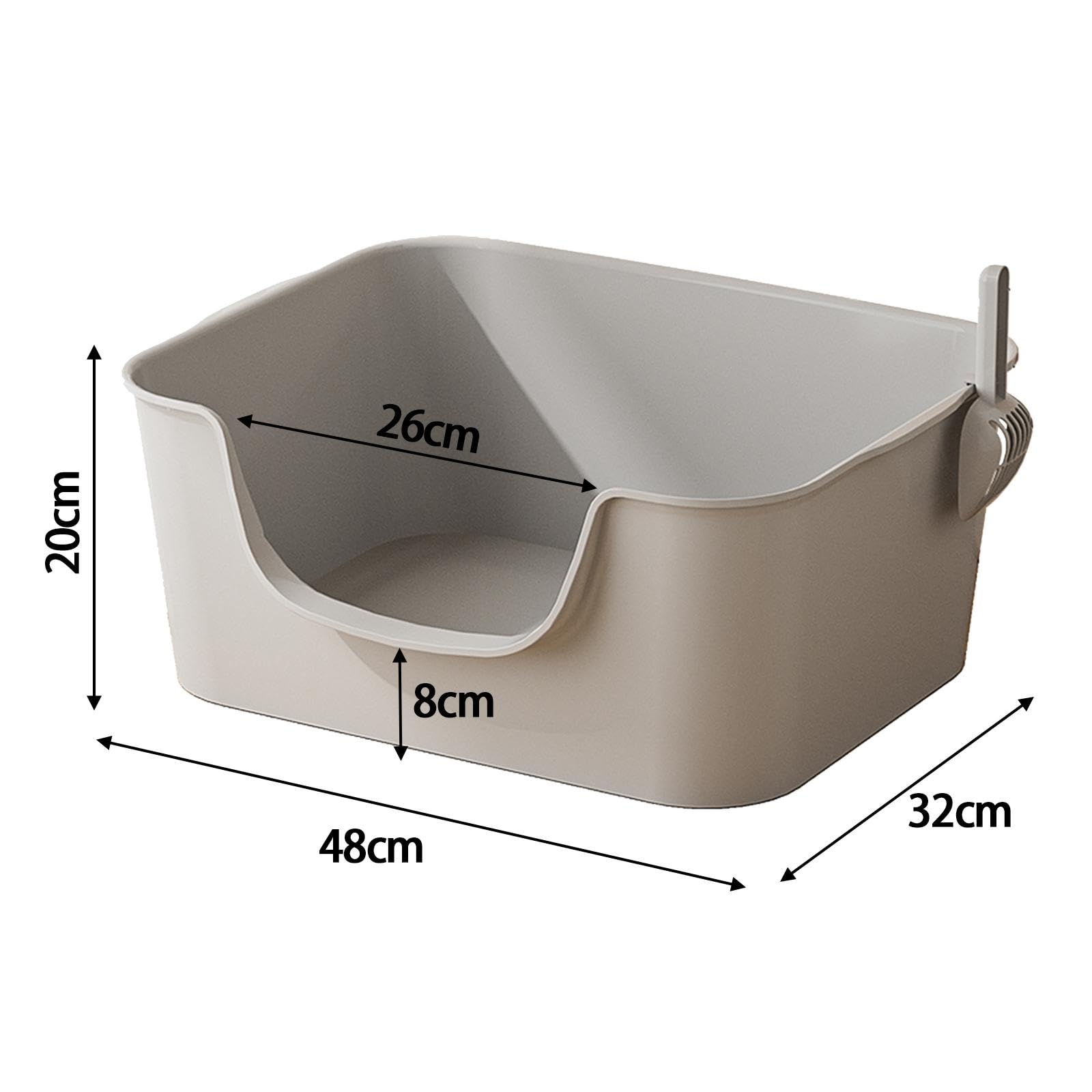 Colcolo Haustier-Katzentoilette, Katzentoilette, Haustier-Reinigungszubehör, waschbar, extra große Kätzchen-Toilette, Katzen-Toilette, Sandkasten für, grau