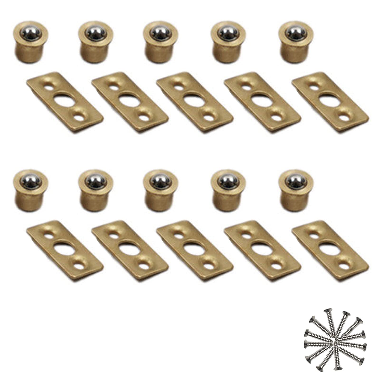 Door Ball Catch, Cabinet Door Copper Spring Roller Latch, Door Catches for Internal Doors, Closet, Drawer, Furniture - 10 Pcs (8mm)