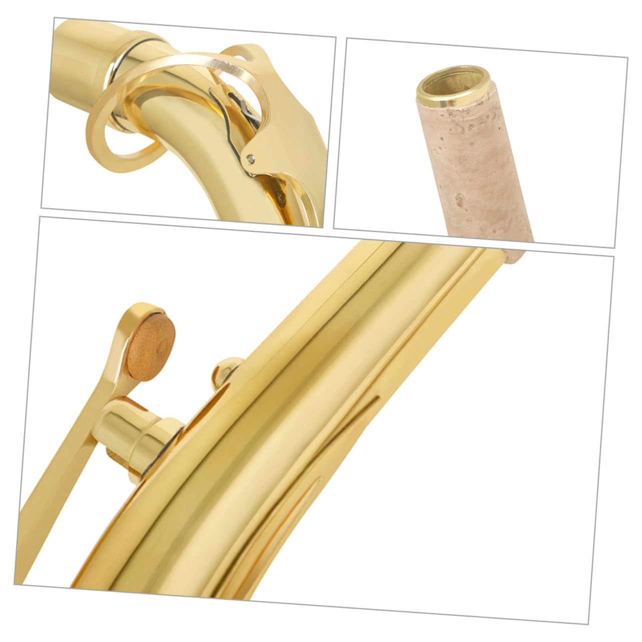Mikinona 1 Set Sax Bend Neck Alto Tenor Saxophone Strap Saxophone Wall Mount Bocchino Sassofono Strap Sax Neck Sostituzione Sassofono Stand Sassofono Collo Sassofono Alto Sax Neck Ottone