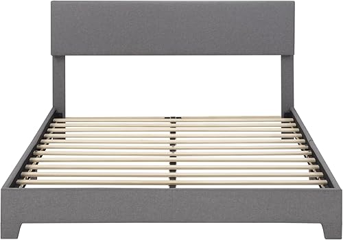 Miniatura 40 de SHA CERLIN Base de cama tapizada de tamaño matrimonial con cabecera ajustable, base de colchón estable, soporte de respaldo fuerte, no necesita