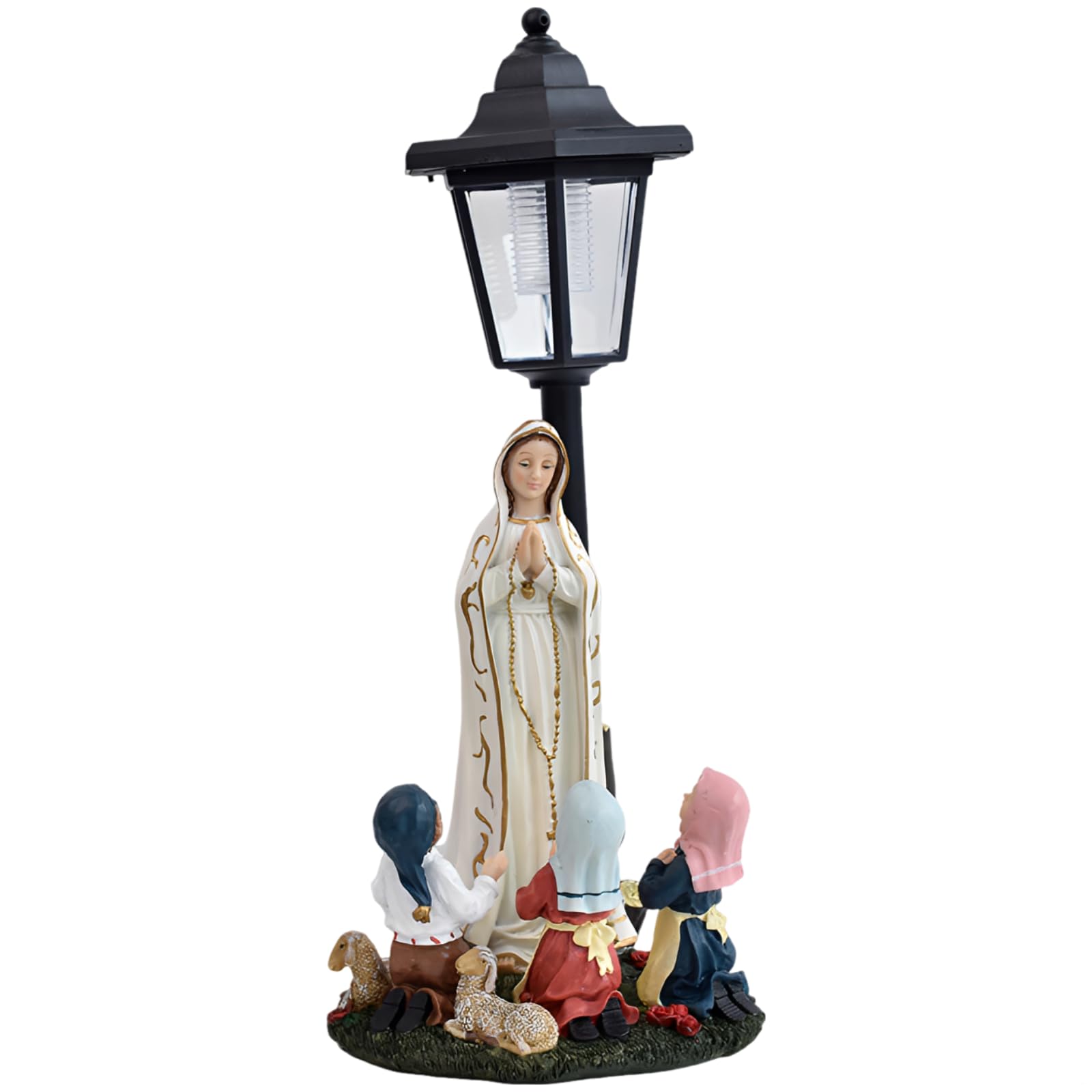 Figura in preghiera a energia solare, 40 cm, statua religiosa artistica per giardini all'aperto, scultura in resina con lampada a LED, resistente alle intemperie, nessun cablaggio necessario