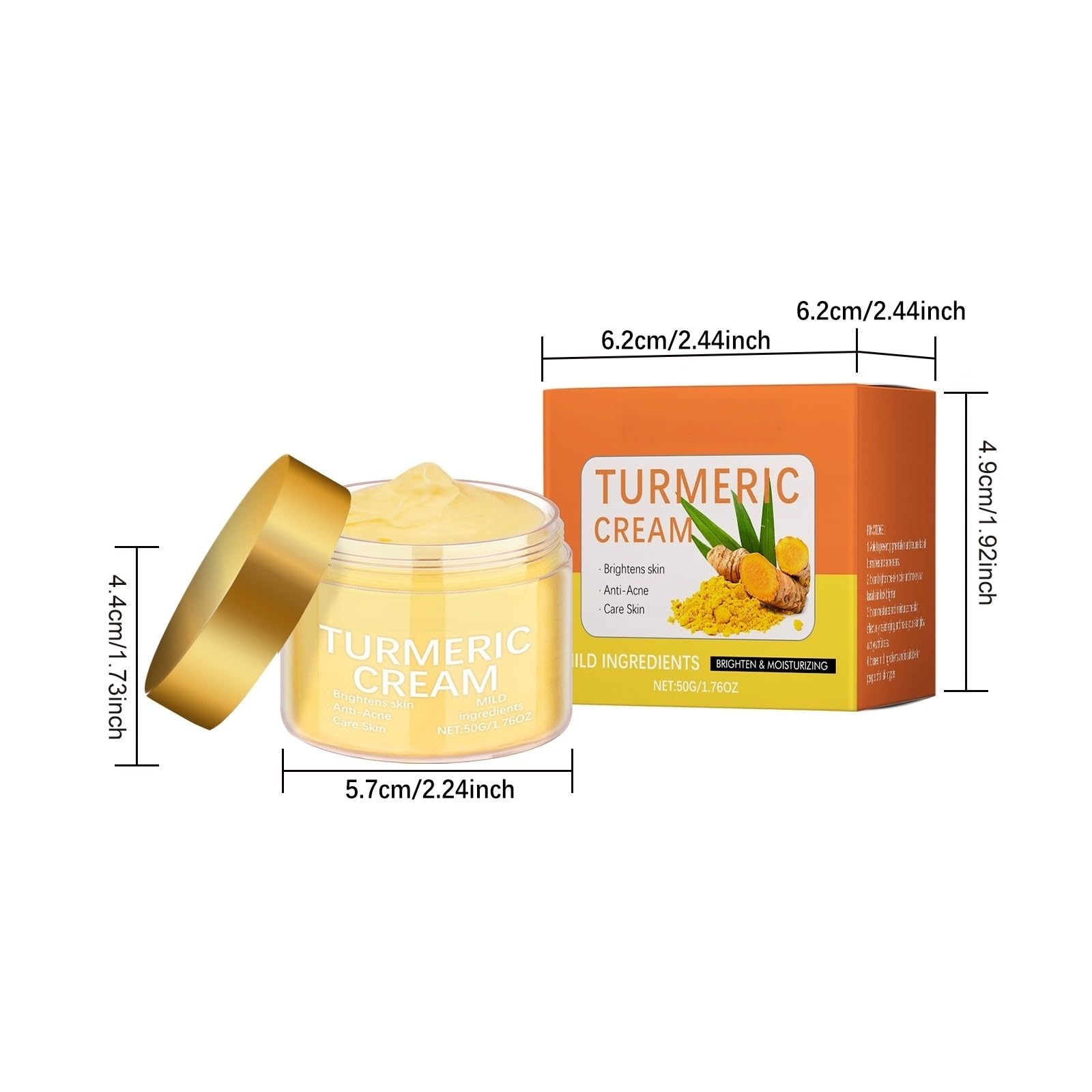 Crema con curcuma e vitamina C,collagene marino crema idratante viso