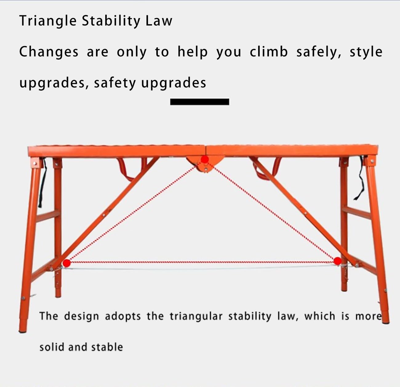 Plataforma de andamio plegable ajustable con tubo galvanizado, portátil y multifuncional, solución de ahorro de espacio, 75 x 40 x 150 cm