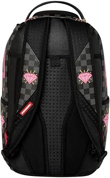 Sprayground Pink Panther Diamond Shark Backpack, 18x6x11.5 Inch, Pink, 100% PVC, Adjustable Straps, Laptop Compartment
