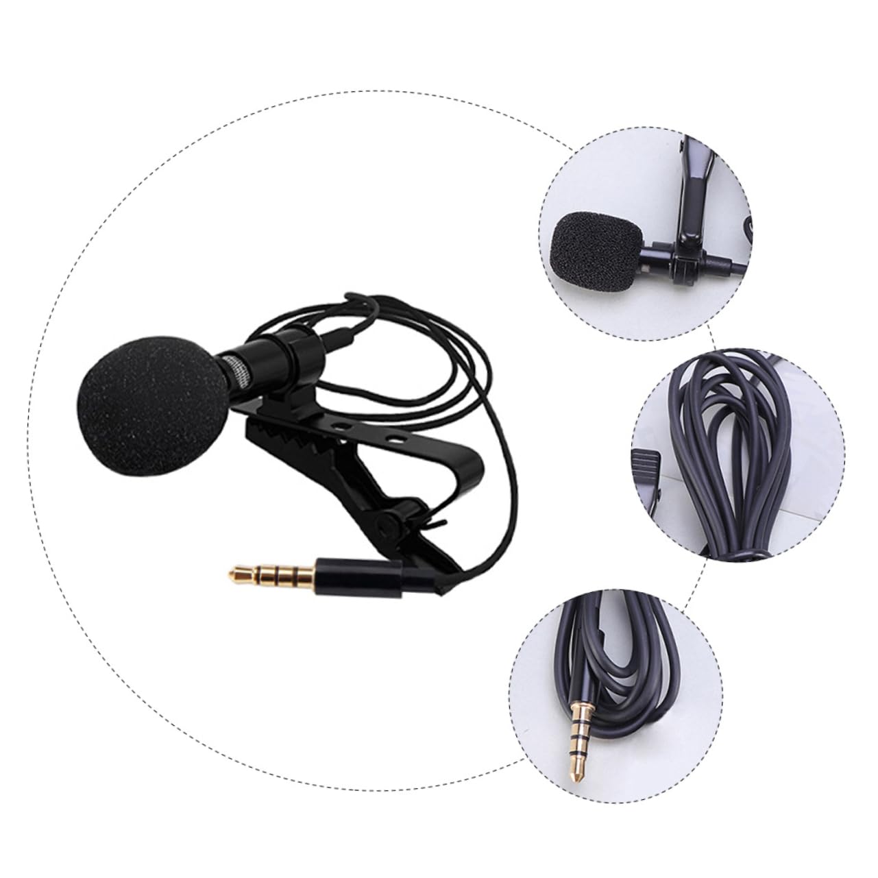ERINGOGO 2 Sets Noise Cancelling Condenser Microphone Clip-on Omnidirectional Recording for Gaming Vlogging and Conference