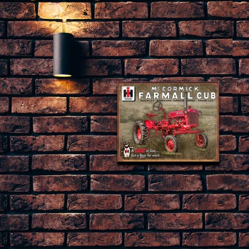Desperate Enterprises McCormick Farmall Cub Tin Sign - Nostalgic Vintage Metal Wall Decor - Made in USA