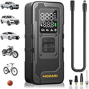 Tire Inflator Portable Air Compressor, Up to 160 PSI Car Tire Inflator, Cordless Air Pump, Portable Tire Pump with Gauge - Portable Tire Inflators for Car, Light Pickup, Bike and More