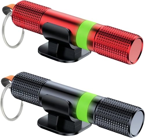 Car Window Breaker and Seatbelt Cutter Keychain,2 in 1 Safe Hammer Glass Break Underwater,Safety Automotive Emergency Escape Tool (2, redblack)
