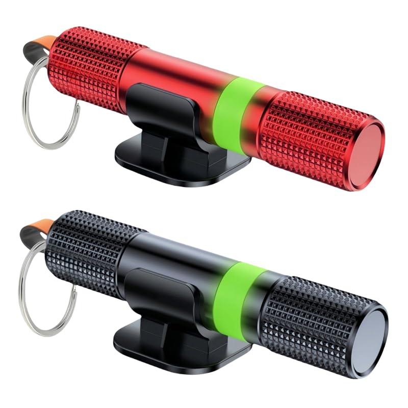 Kit com 2 ferramentas de emergência automotiva Seoulish com quebra-vidro e cortador de cinto, vermelho e preto