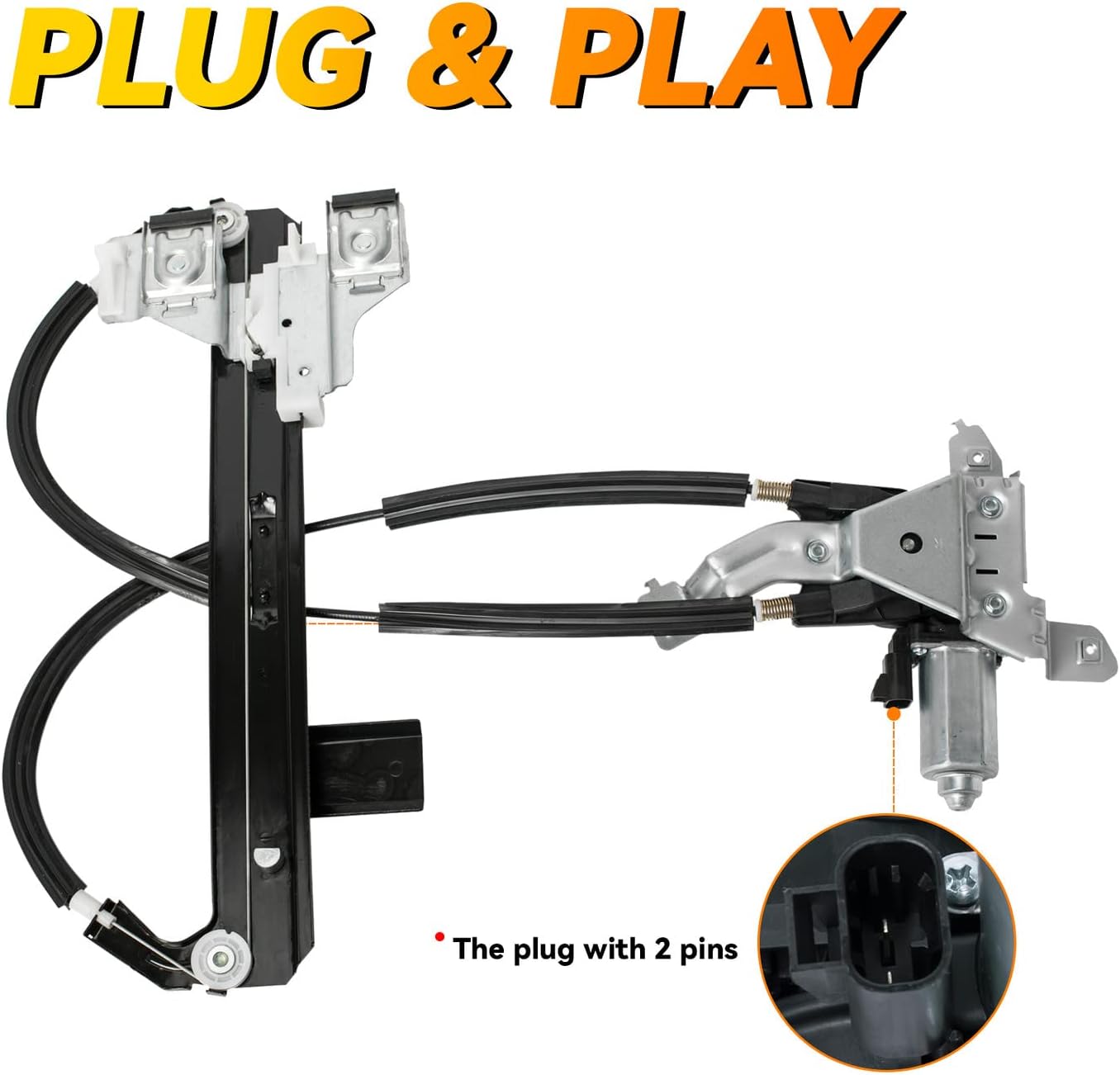 Rear Right Passenger Side Power Window Regulator with Motor Assembly - Compatible with 2002-2006 Cadillac Escalade 2000-2006 Chevy Tahoe GMC Yukon 4.8L/5.3L - 748-229