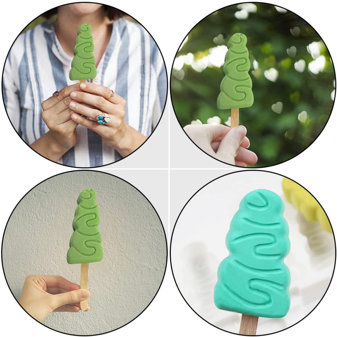 1 pz Cakesicle Cube Shaped Favor Ufficio Coperchio Albero Silicone Pop Fai da te Water Party - Stampi fatti in casa: Stampi Pratico Cottura Griglia riutilizzabile Usa forma con fare succo di Natale