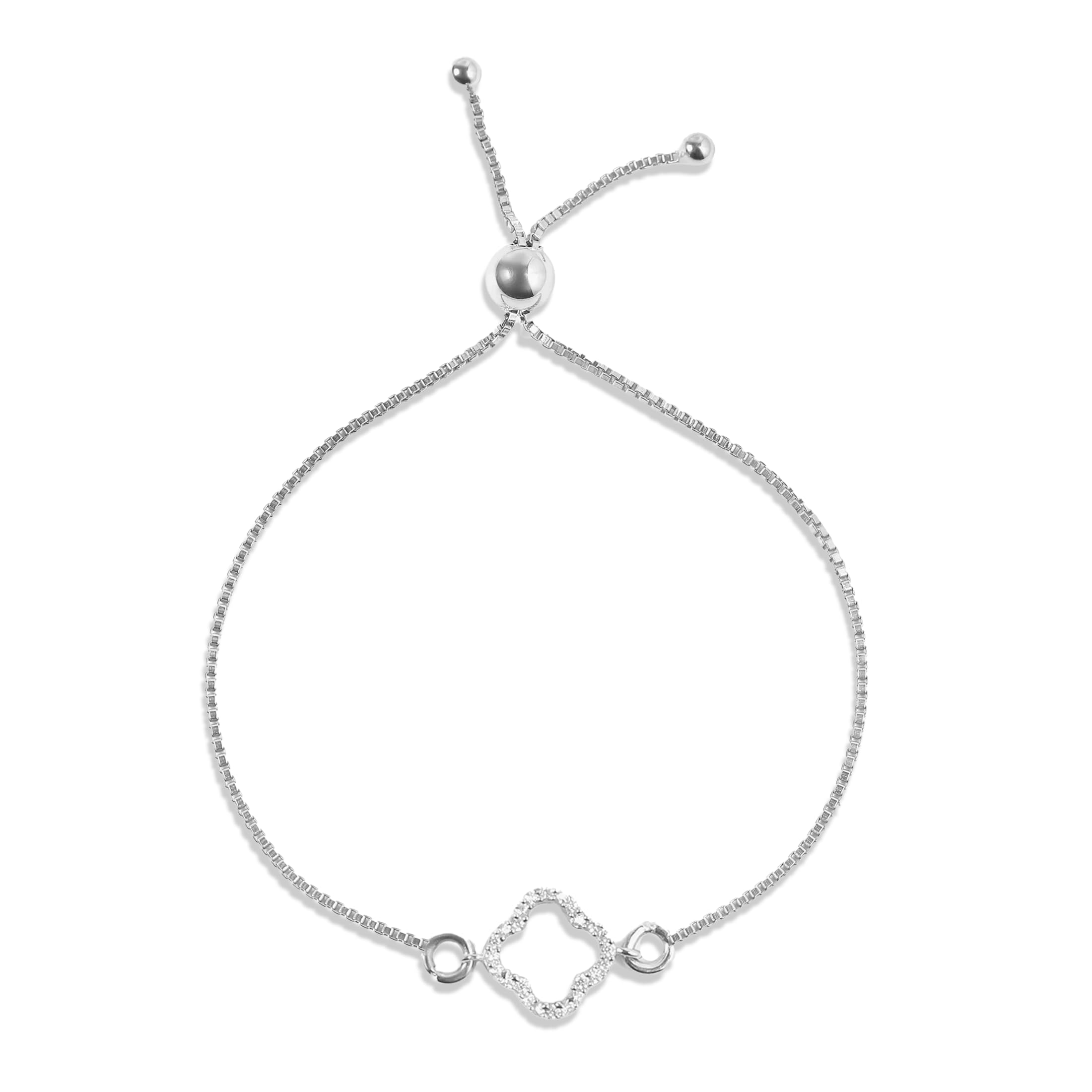MABEL 925 Sterling Silver, Rhodium Plated Clover Leaf Bracelet, Fine Jewellery Gifts for Women & Girls, Assured Purity & 6 Month Warranty* (B0CS6PPPNG) Amazon Price History, Amazon Price Tracker