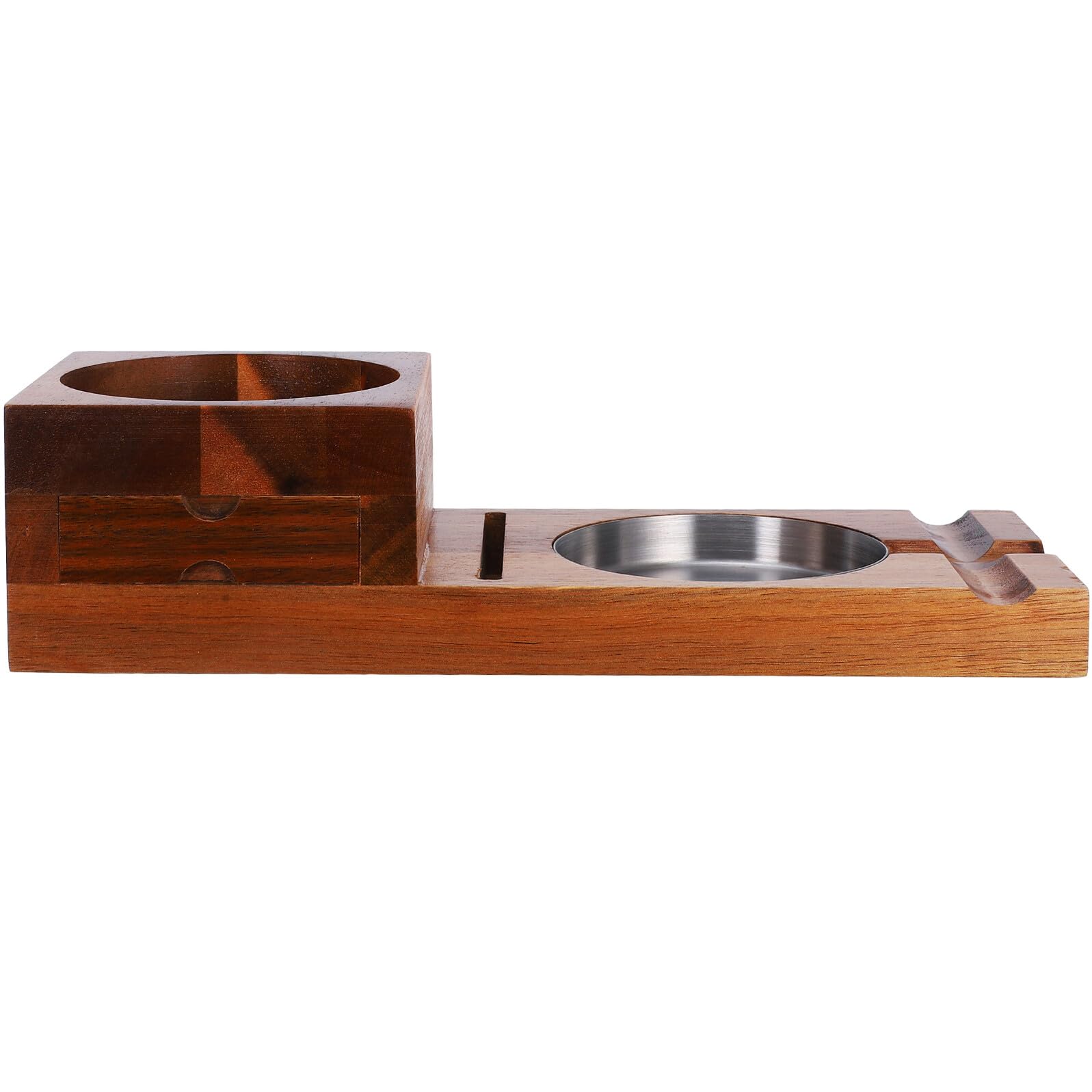 Cendrier à cigares en bois plateau porte-verres à whisky amovible table