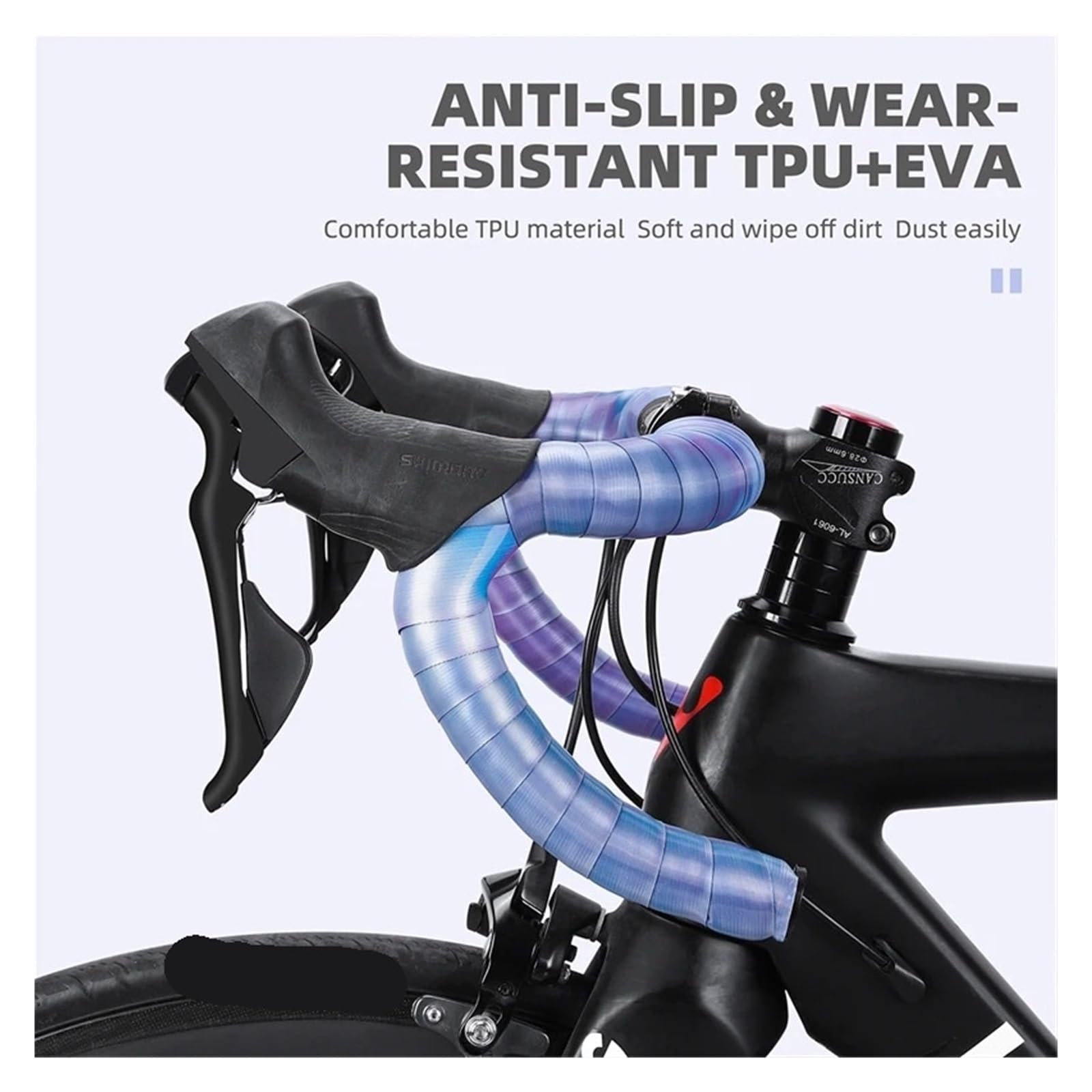 Cinta De Manillar Moto Cinta Para Manillar Ciclismo Carretera 2,8 MM Gruesa A Prueba Golpes TPU EVA Antideslizante Resistente Al Desgaste Correas Agarre(Silver)