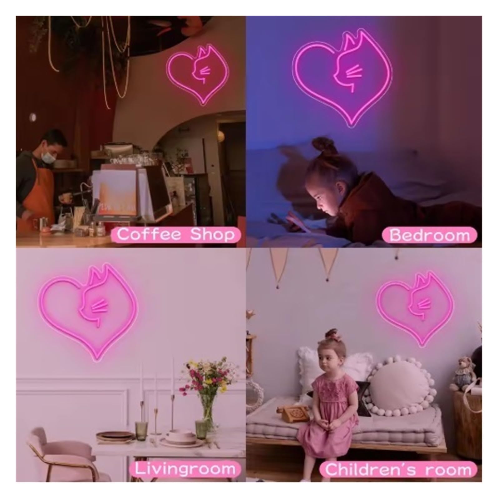 néon signe Enseigne Au Néon Chat, Alimentée Par USB, Décoration Murale Esthétique, Lampe Décorative Polyvalente Pour Chambre Mignonne, 35cm(UNE)