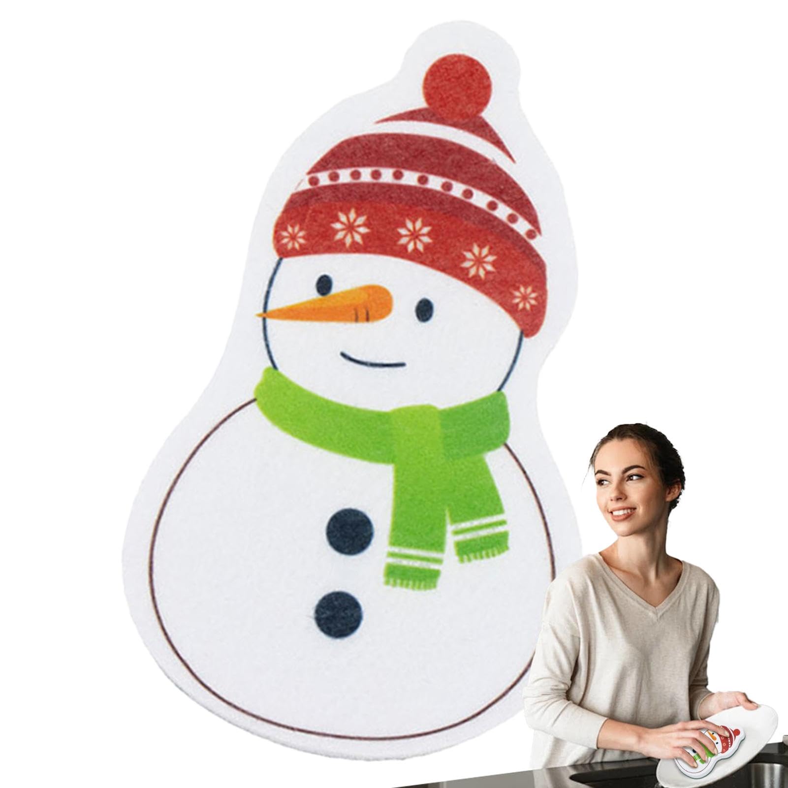 ❣️クリスマス 食器用スポンジ 耐久性のあるキッチン用洗浄パッド 3個 Amazon｜クリスマス掃除スポンジ、キッチン用クリスマススポンジ