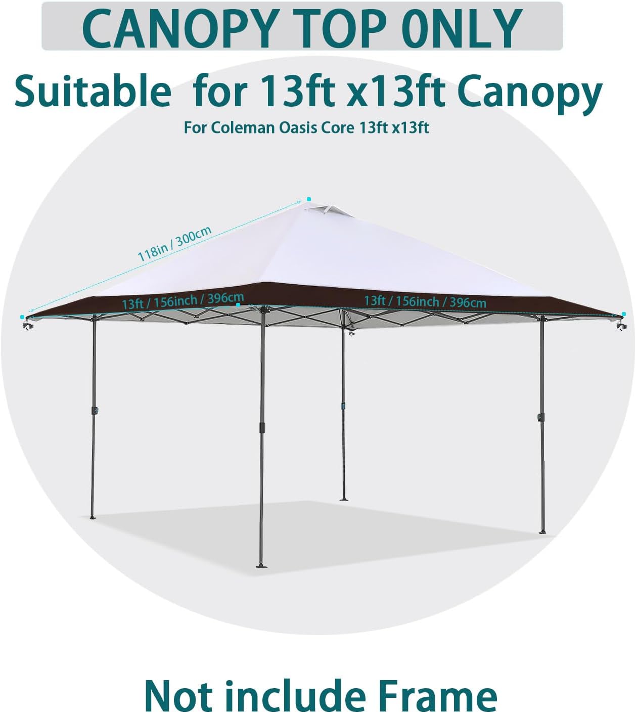 13x13 Canopy Replacement Top Cover,Single Tier Waterproof Silver Coated Canopy fits Coleman Outdoor Garden Camping Tent(Top Only not Include Frame
