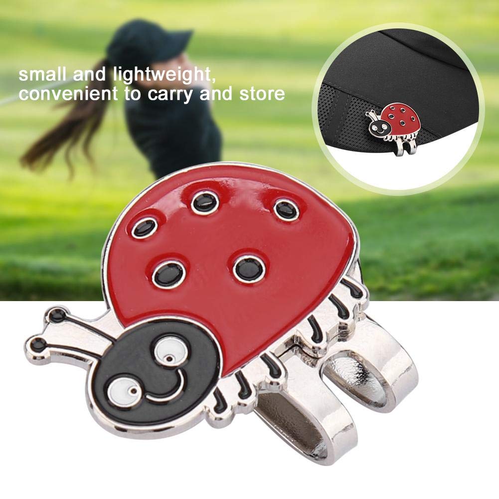 Vbestlife Clip de Sombrero de Golf, Marcador de Pelota de Golf Lindo de Acero Inoxidable con Regalo de Golf Marcador de Bola Magnética para Mujeres Lady Kids