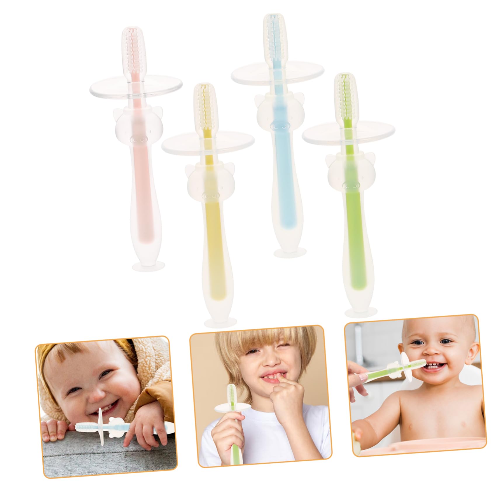 SHERCHPRY 4 Set Spazzolino Da Denti Per Infantile Spazzolino Da Denti Silicio Spazzolino Da Denti in Silicone Spazzolino Da Denti Per Neonati Gel Di Silice 4 Pezzi*4