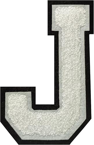 Miniatura 101 de 2 parches de letras de felpilla termo-adhesivas de 4.5 pulgadas, parches de letras universitarias con puntada de felpilla roja/blanca para ropa (H)