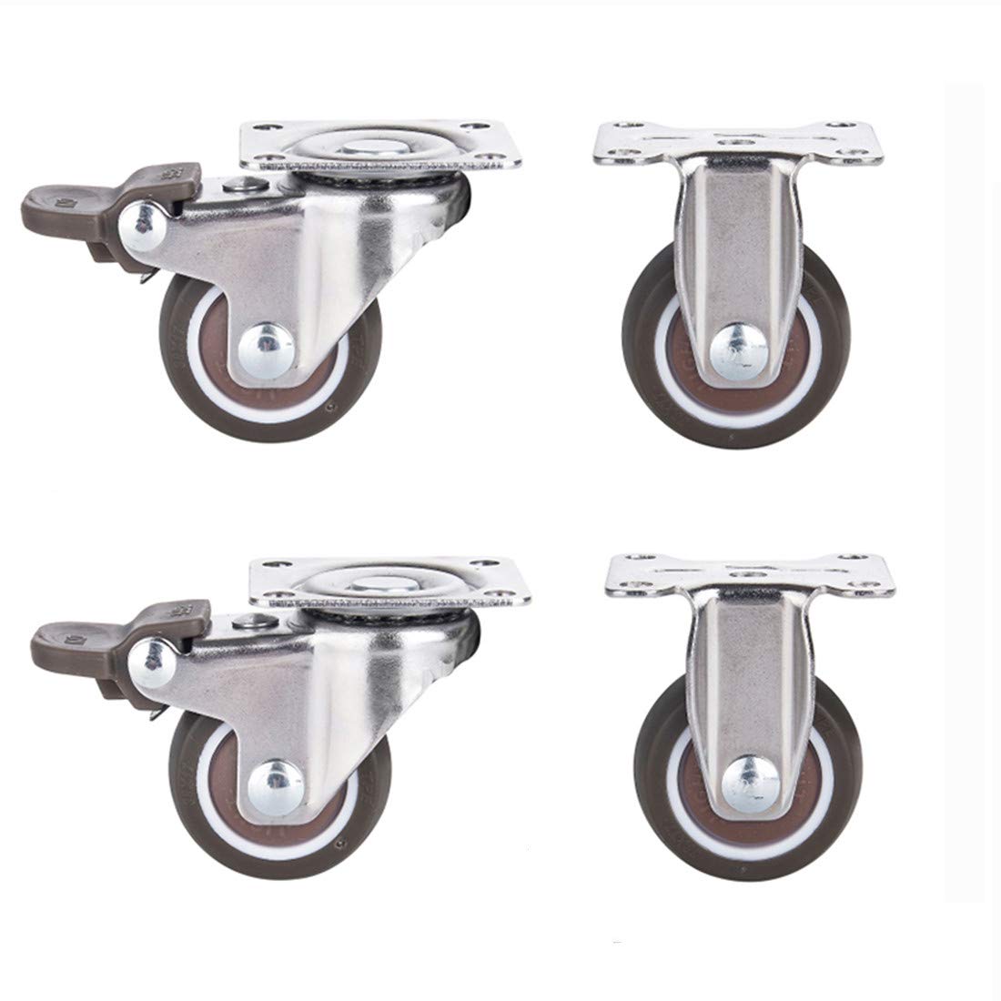 Ruedas giratorias de Goma Resistentes, Ruedas giratorias móviles, Ruedas giratorias para Muebles, Ruedas de Carro, Ruedas giratorias pequeñas, Ruedas giratorias de Placa, con torni