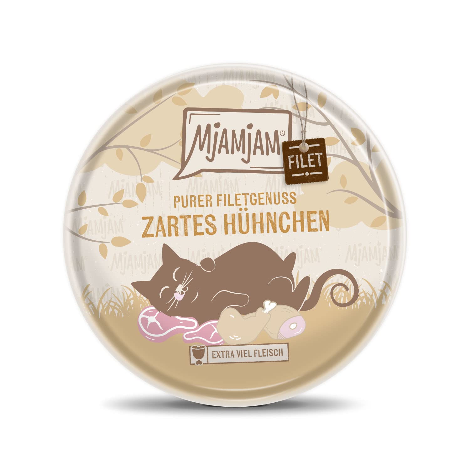 MjAMjAM - Mokra karma premium dla kotów – delikatny filet z kurczaka 80 g, opakowanie 16 sztuk (16 x 80 g), naturalna z bardzo dużą ilością mięsa