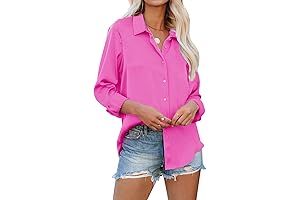 Chic and Versatile Pink Button Up Shirt for Women