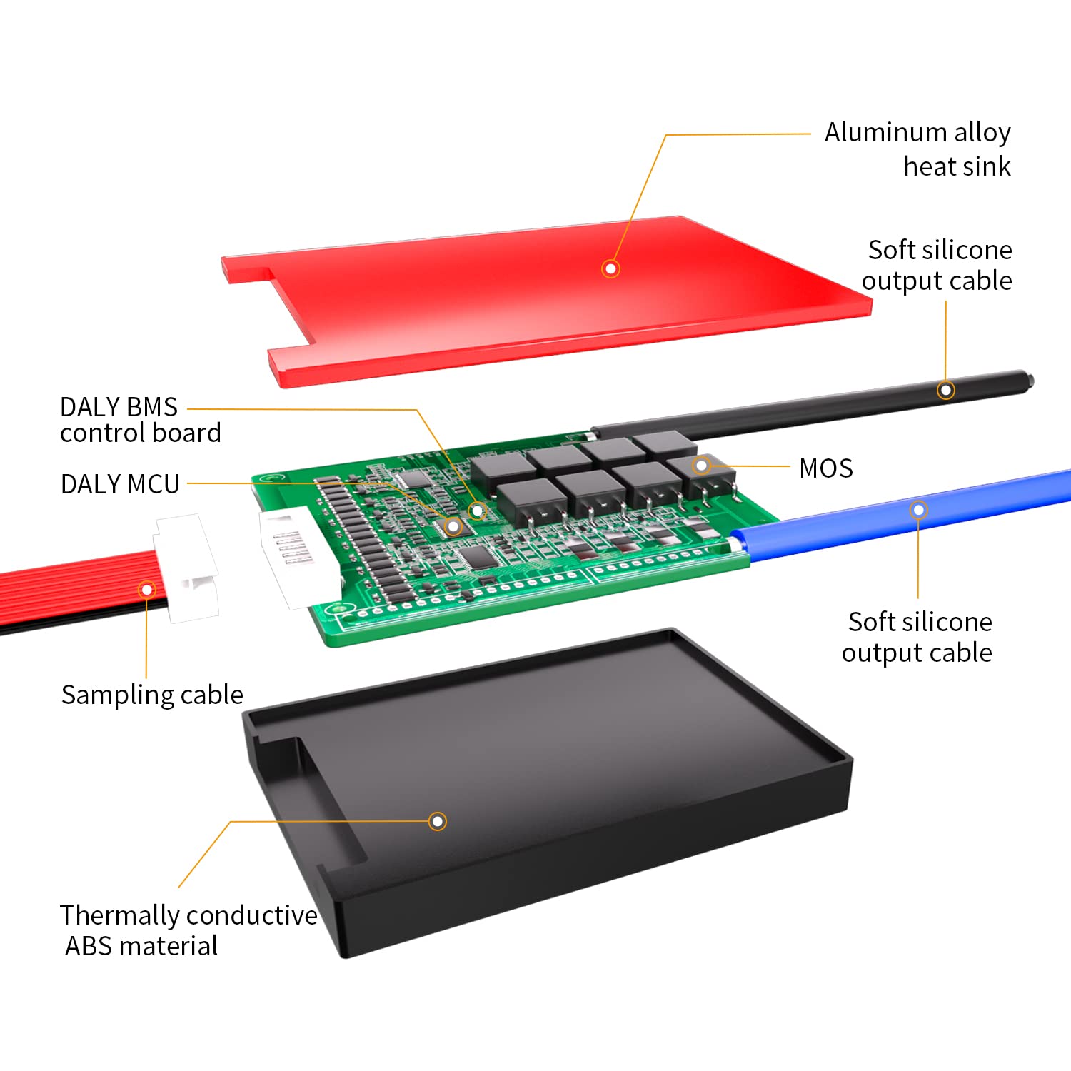 DALY BMS 13S 48V 30A Li-Ion Batterieschutzmodul PCB Schutzplatine mit Ausgleichsleitungen BMS für 18650 Akku Pack 36V …