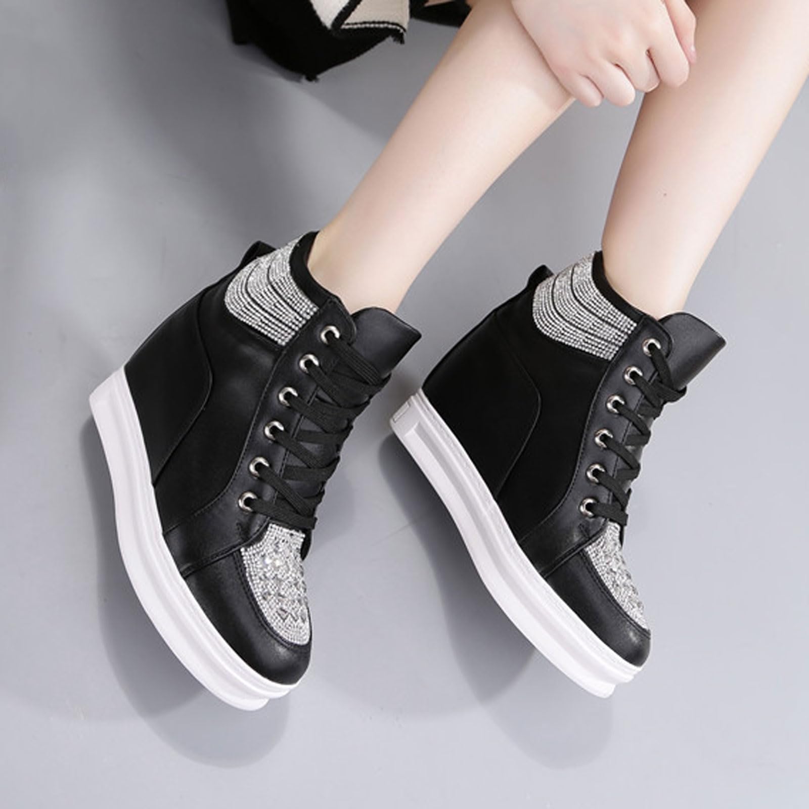 Damskie buty sportowe na koturnie, ukryte buty na koturnie, oddychające trampki damskie, oddychające, wygodne, do chodzenia, pracy i relaksu