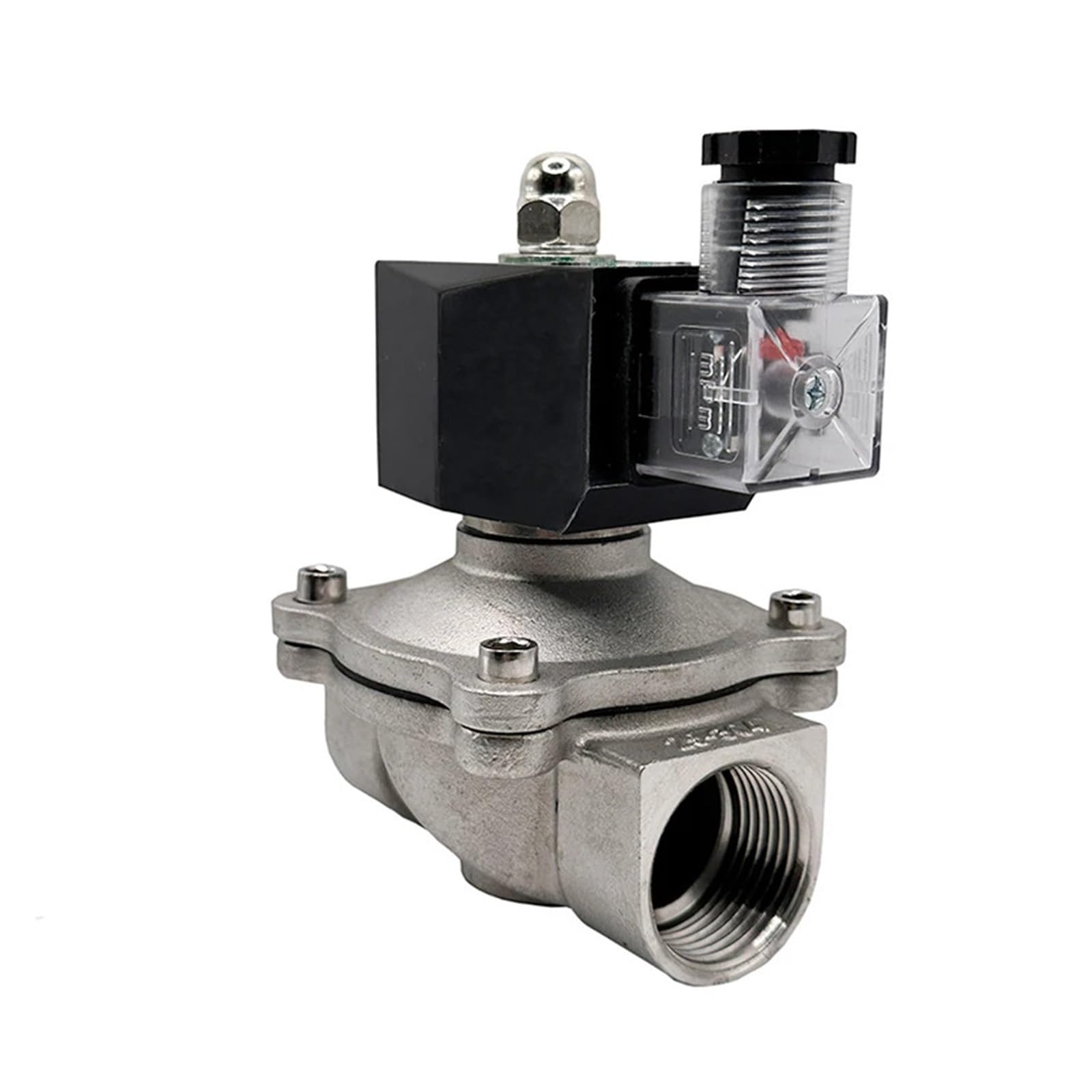 Válvula Solenoide eléctrica normalmente cerrada, 1/2 ", 3/4", 1 ", 2", agua, 24v, 230v, 24V, 12V, acero inoxidable, IP65, bobina DIN, alta temperatura Excelente sellado(1",EPDM-SEAL_24VDC)