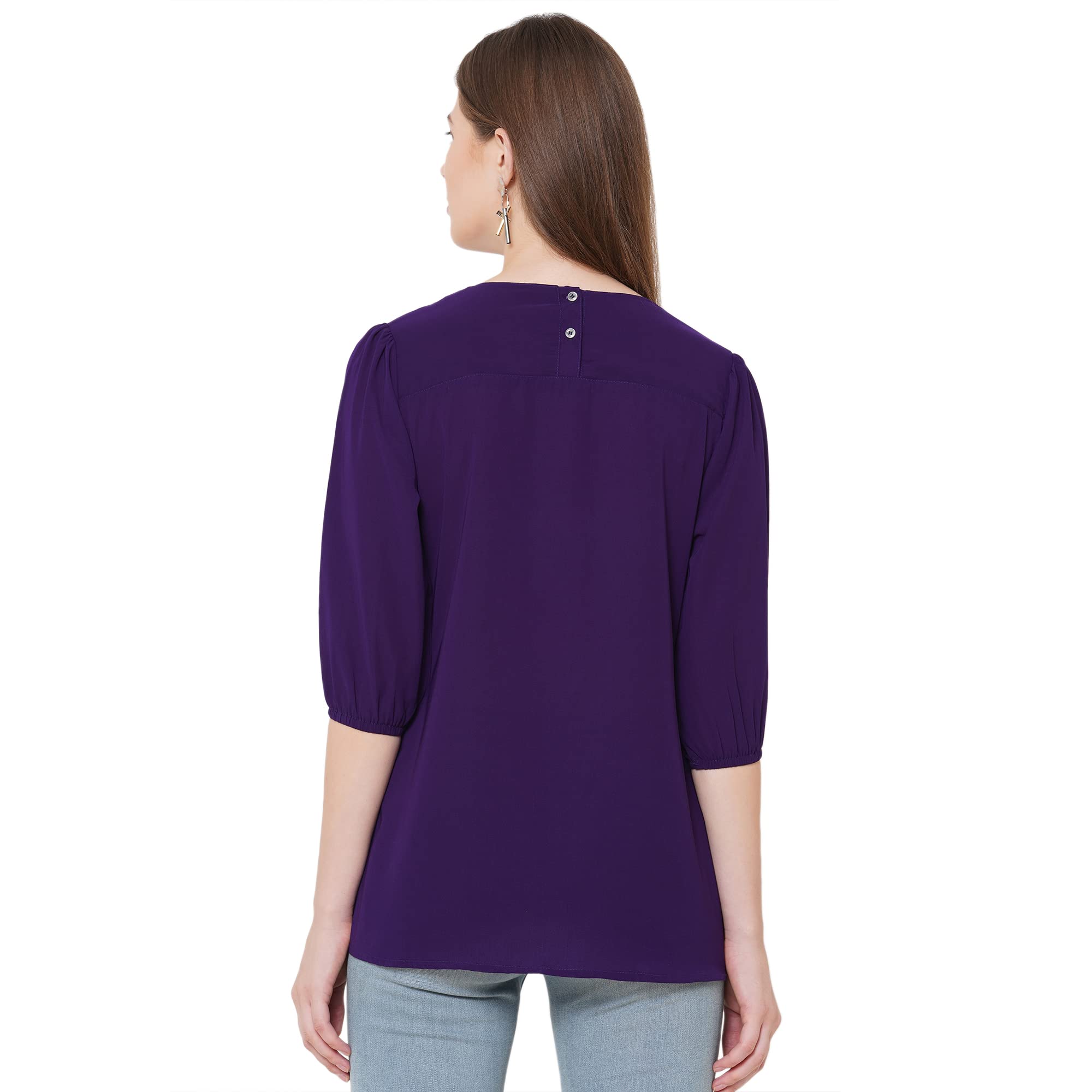 GO-4 IT Women's Pleats Top (1993_Purple_6XL) - Image 6 thumbnail