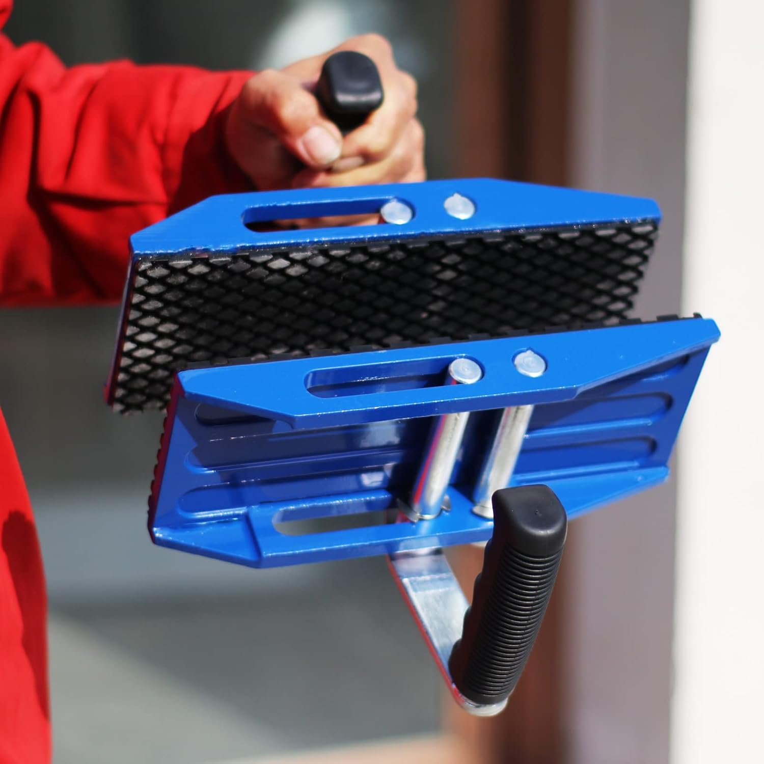 2 Pcs Granite Carrying Clamps Double Handed Panel Stone Carry Clamp 660 lbs with Rubber-lined（0-2.36 inch) Heavy Duty Lifting Tools for Glass Quartz Slabs Mable