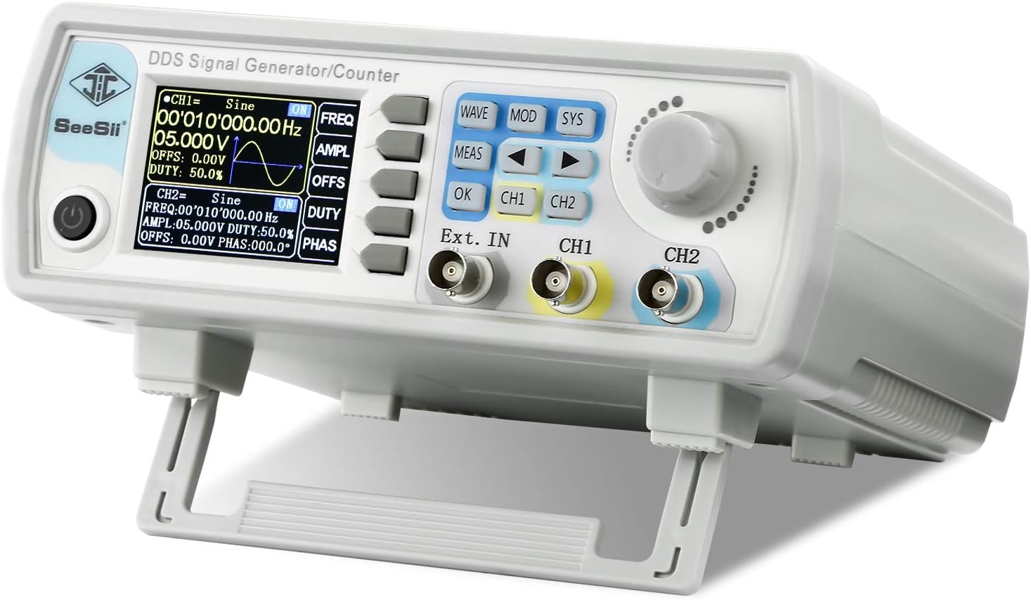 Seesii Professional Upgrade DDS Signal Generator Counter, 60MHz LCD Display, High Accuracy, 200MSa/s Dual Channel, Arbitray Waveform Function, Generator, Frequency Meter