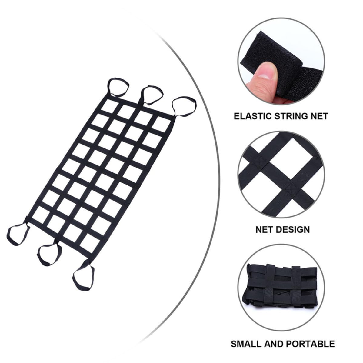 2 Stück Autodachnetz 8-Fach Elastisches Gepäcknetz aus Nylon