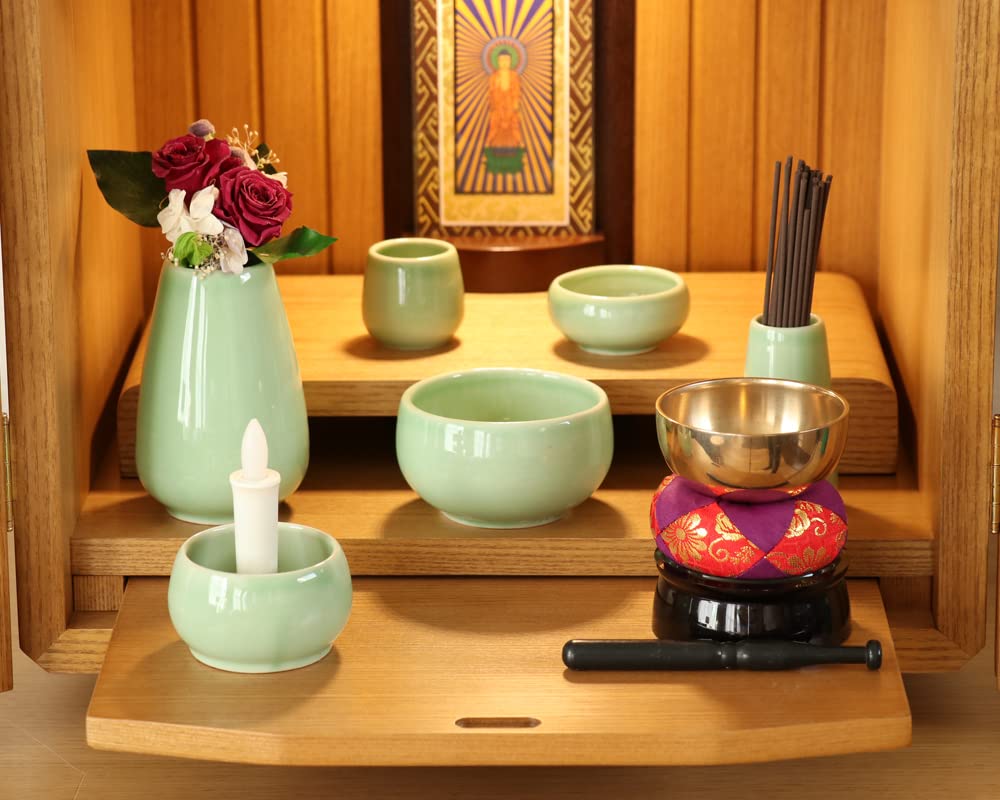 なーむくまちゃん工房 仏具 セット 6点 陶器仏具 もみじ 6具足 選べる5