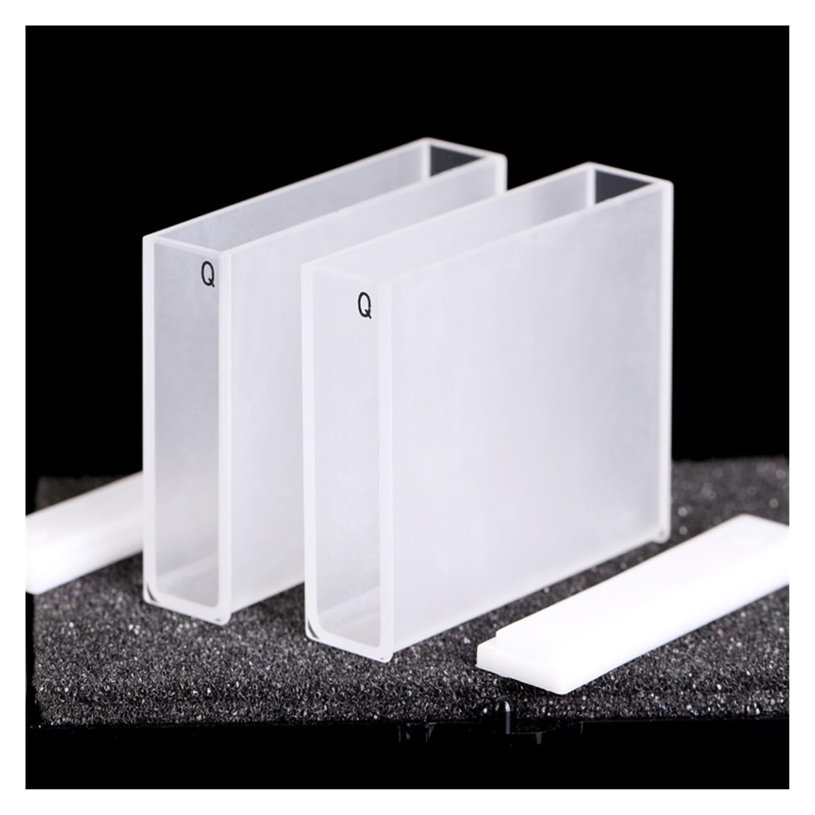 2 cuvette al quarzo da 17,5 ml con coperchio e lunghezza del percorso di 50 mm for laboratorio spettrofotometro(2pc Fully fution)