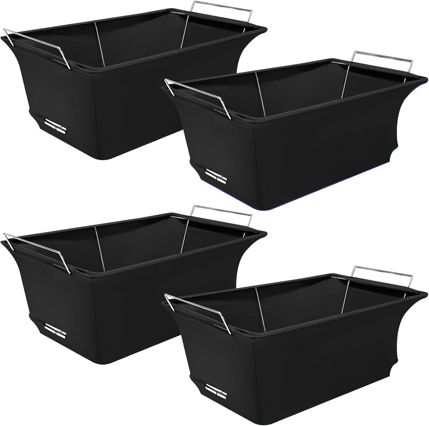 4-PACK Chafer Wind Guard, Chafing Dish Wind Guard, Chaffing Buffet Decorative Food Warmer, Flame Retardant Fabric Protector for Indoor & Outdoor Events, Party, Buffet, Catering, Camping (Black)