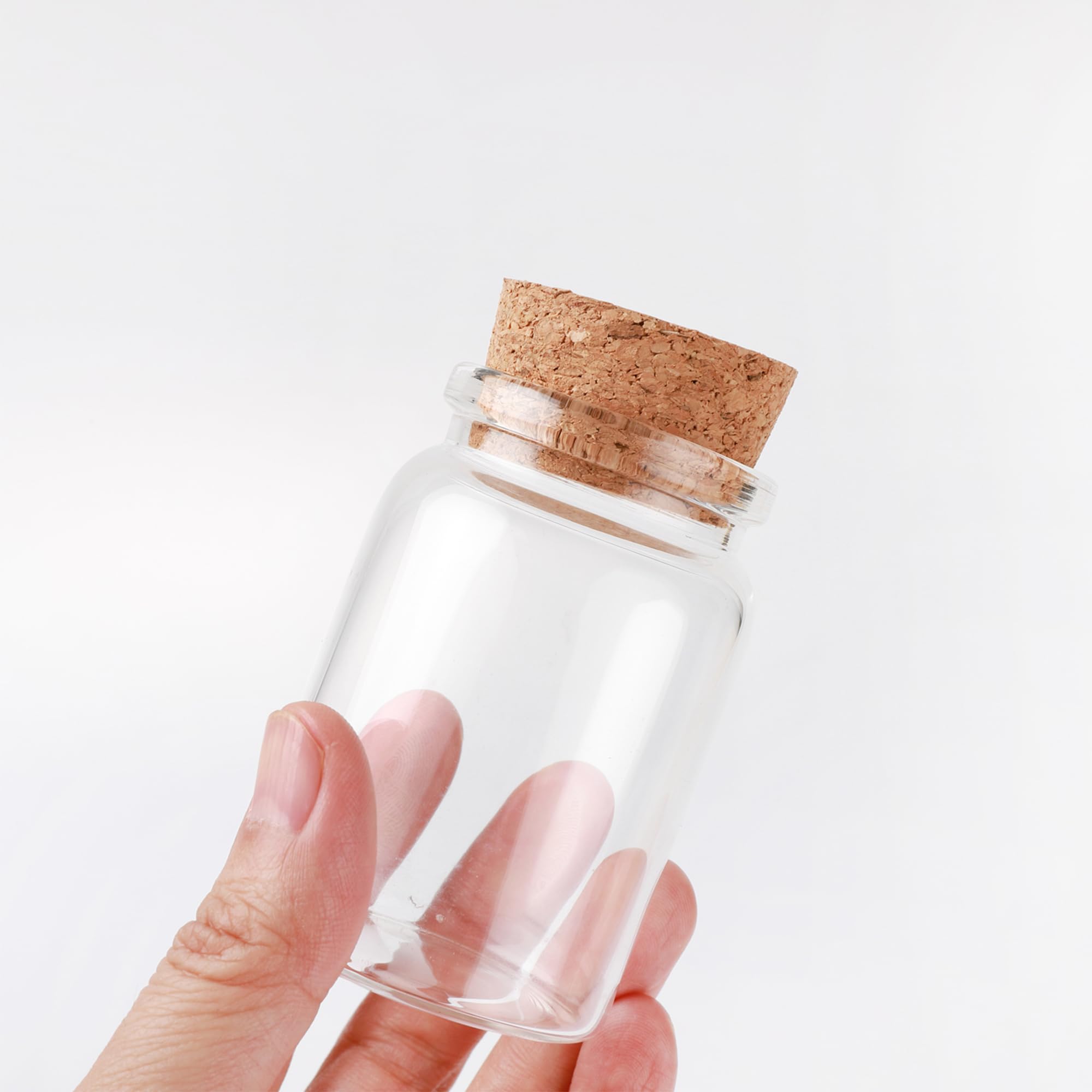 6pcs 90ml Glass Favor Jars with Cork Lids,Corked Glass Bottle Mini,Small Glass Container.