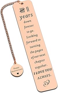 7 Year Anniversary Copper Gifts for Her Him 7th Anniversary Wedding Gifts for Couples Wife Husband - I Love You Gift Bookmark for Women Men Aniversario Gift 7 Years Down Forever to Go