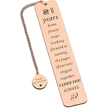 7 Year Anniversary Copper Gifts for Her Him 7th Anniversary Wedding Gifts for Couples Wife Husband - I Love You Gift Bookmark for Women Men Aniversario Gift 7 Years Down Forever to Go