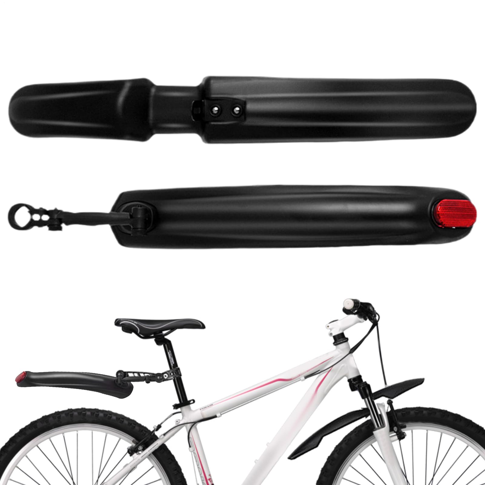 Protector antibarro para bicicleta impermeable reflectante negro de carretera y exterior 8