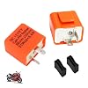 2 Pcs Universal 12V 2 Pin Flasher Relay, Motorcycle LED Turn Signal Flasher Relay Adjustable Speed Waterproof for Bike, LED Indicator Lights, Compatible with Most Motorcycles Bicycles Motorbikes