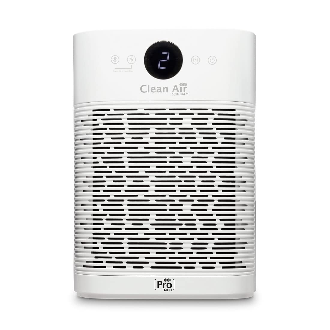 Clean Air Optima CA-502Pro Mini Purificatore d'aria con 2 filtri TRUE Hepa H13,2 x Filtro al carbonio attivo, lampada LED UV-C, spazi fino a 20m²/40m³, Bianco