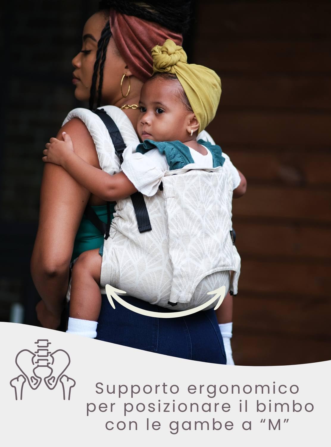 NEKO SWITCH Toddler - Marsupio Portabebè Regolabile Ergonomico Preschooler Zaino Porta Bimbo e Bebè (Kidonya Perla)