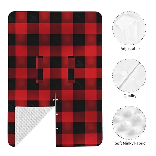 Miniatura 7 de Baby Car Seat Canopy Cover for Mom, Soft Breathable Nursing Breastfeeding Covers Multi Use Stroller Sun Shade Newborn Shower GiftRed Black Buffalo