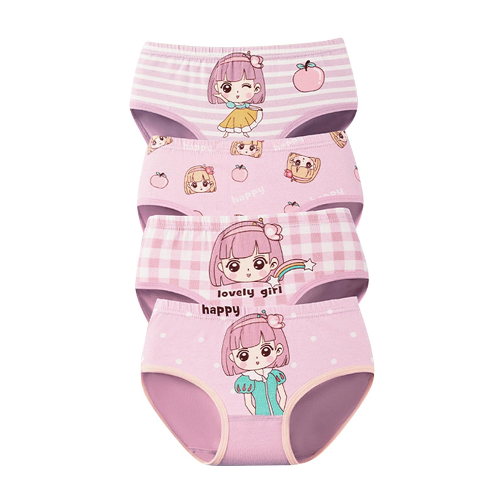 sous-vêtements pour Enfants en Bas âge, sous-vêtements pour bébés garçons, Mignons et Confortables, Slips de Dessin animé, Pantalons, sous-vêtements en Coton, Troncs 4 pièces Maillot De Fille 6 Ans
